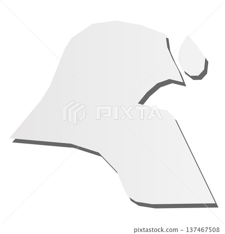 Kuwait - grey 3d-like silhouette map of country area with dropped shadow. Simple flat vector illustration. Kuwait - grey 3d-like silhouette map of country area with dropped shadow. Simple flat vector illustration. 137467508