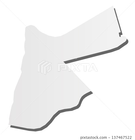 Jordan - grey 3d-like silhouette map of country area with dropped shadow. Simple flat vector illustration. Jordan - grey 3d-like silhouette map of country area with dropped shadow. Simple flat vector illustration. 137467522