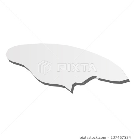 Jamaica - grey 3d-like silhouette map of country area with dropped shadow. Simple flat vector illustration. Jamaica - grey 3d-like silhouette map of country area with dropped shadow. Simple flat vector illustration. 137467524