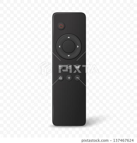 Vector 3d Realistic Black TV Remote Control, Isolated. Smart Remote Controller Device. Television Remote Control Icon, Front View. Media Player Controller with Shadow Vector 3d Realistic Black TV Remote Control, Isolated. Smart Remote Controller Device. Television Remote Control Icon, Front View. Media Player Controller with Shadow 137467624