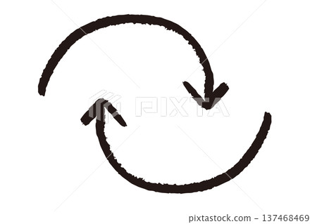 Simple hand-drawn arrows in a crayon style 137468469