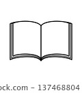 Simple line drawing icon of an open book 137468804