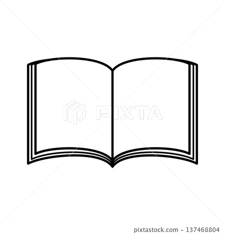 Simple line drawing icon of an open book Simple line drawing icon of an open book 137468804