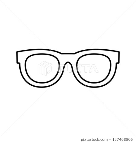圓形眼鏡的簡單線條圖標 137468806