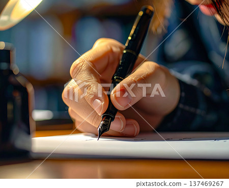 拿著鋼筆的手 137469267
