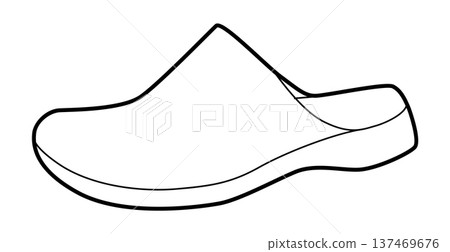 House clog sandal shoe women single line. One piece rubber slipper for shower spa pool wear. Technical fashion  137469676