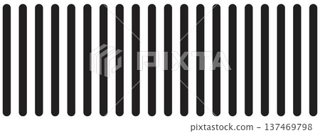 Repeated vertical black parallel straight sticks isolated on white background. Simple striped graphic print. Texture of prison bar. Vector graphic minimalist illustration Repeated vertical black parallel straight sticks isolated on white background. Simple striped graphic print. Texture of prison bar. Vector graphic minimalist illustration 137469798