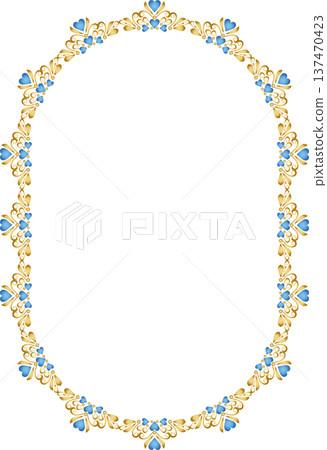 Vintage calligraphy style frame material 261 <Decorative border, decorative frame, heart> 137470423