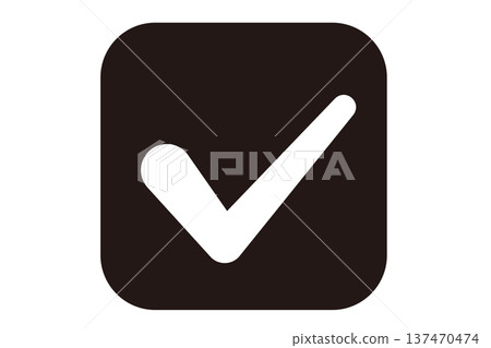 簡單的勾號：一個黑色方塊 137470474