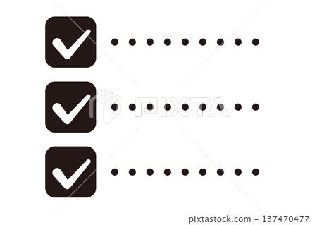 簡單的勾號：一個黑色方塊 137470477