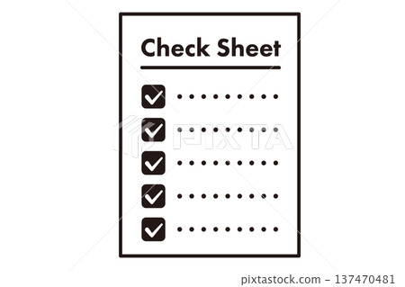Simple check sheet, black icon Simple check sheet, black icon 137470481