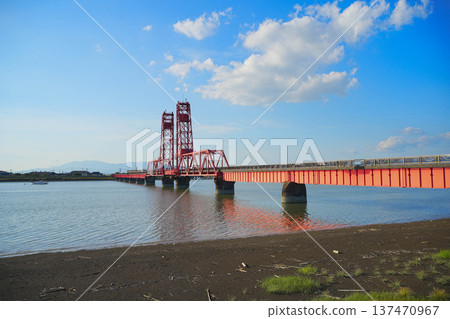 Chikugo River rising bridge Chikugo River rising bridge 137470967