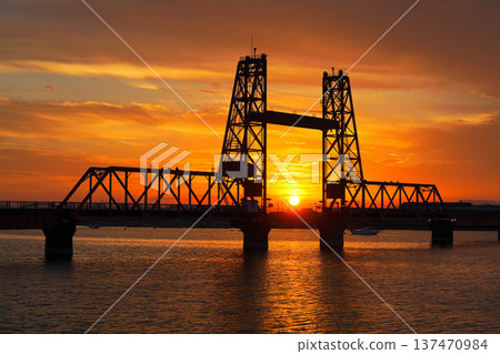 Chikugo River rising bridge Chikugo River rising bridge 137470984
