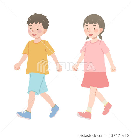 行走的孩子的插圖 137471610
