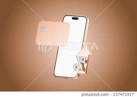 Smartphone with credit card and coins for mobile pay Smartphone with credit card and coins for mobile pay 137471917