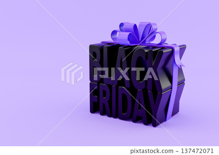 Black Friday purple gift box stage for retail marketing ads 137472071
