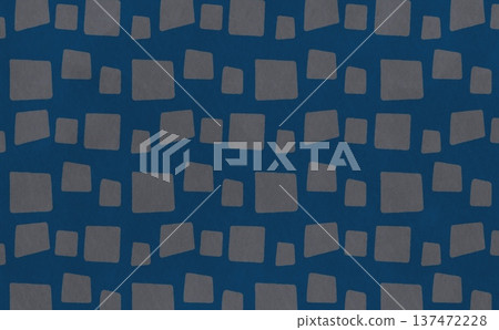隨機排列的方形圖案(灰色 x 藏青色) 隨機排列的方形圖案(灰色 x 藏青色) 137472228