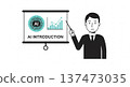 AI introduction Business illustration of a company employee giving a presentation 137473035