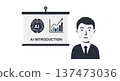 AI introduction Business illustration of a company employee giving a presentation 137473036