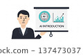 AI introduction Business illustration of a company employee giving a presentation 137473037