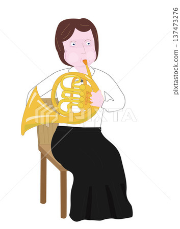 Musicians playing instruments. 137473276