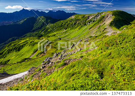 Mount Sugoroku and the Yari-Hotaka mountain range seen from Mount Mitsumatarenge in the Northern Alps Mount Sugoroku and the Yari-Hotaka mountain range seen from Mount Mitsumatarenge in the Northern Alps 137473313