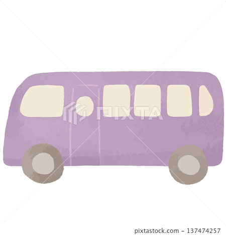 可愛的水彩風格巴士 | 大眾運輸、路線巴士和商用車輛 137474257