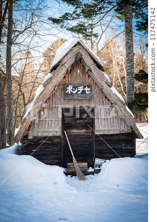 在北海道阿寒縣愛努市，可以看到擺放在一起的木雕民間藝術品和傳統工藝品。 137475142