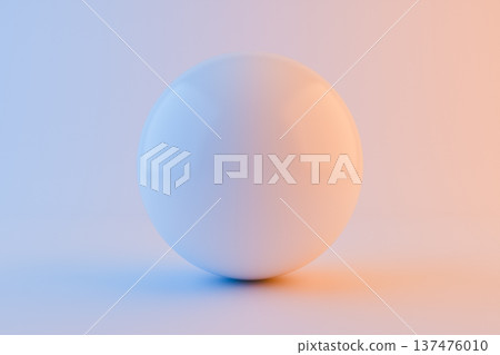 White sphere on light blue studio background 3d White sphere on light blue studio background 3d 137476010
