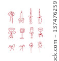 Whimsical Christmas holiday hand drawn doodle clipart set. 137476259