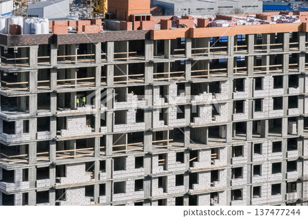 Construction of modern high-rise residential buildings. Construction of modern high-rise residential buildings. 137477244