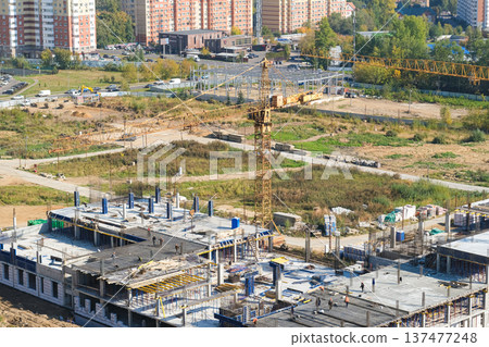 Construction of modern high-rise residential buildings Construction of modern high-rise residential buildings 137477248