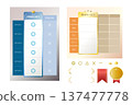 Product and service comparison chart and rating icon set 137477778