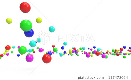 顏色球文本空間背景16:9 CG白色背景 顏色球文本空間背景16:9 CG白色背景 137478034