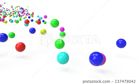 顏色球文本空間背景16：9 CG白色背景 137478042