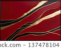 華麗的日式現代背景素材，深紅色和金色的抽象圖案。 137478104