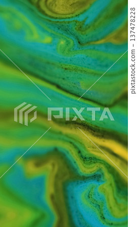 Blur dye blend. Acrylic fluid. Bright water ink pigment blue green yellow color liquid splash texture vibrant flow on abstract background. Blur dye blend. Acrylic fluid. Bright water ink pigment blue green yellow color liquid splash texture vibrant flow on abstract background. 137478228