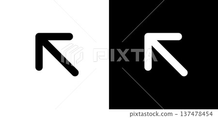左上角斜箭頭圖示(向量圖) 左上角斜箭頭圖示(向量圖) 137478454