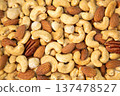 Mixed Nuts Background Material | Almond and Cashew Nut Flatlay - Health Food Image 137478527