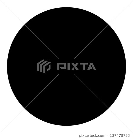 A simple black circle shape that can be used as a background or icon. 137478733