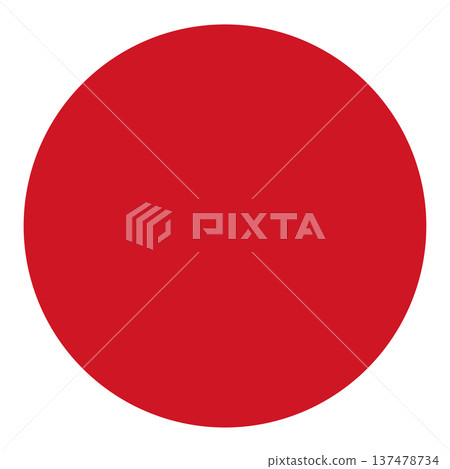 A simple red circle shape that can be used as a background or icon. 137478734