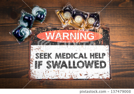 WARNING Seek Medical Help If Swallowed Laundry Detergent Capsules WARNING Seek Medical Help If Swallowed Laundry Detergent Capsules 137479008