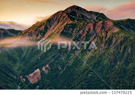 The Northern Alps and Mt. Washu in the afterglow seen from Sugoroku hut 137479225