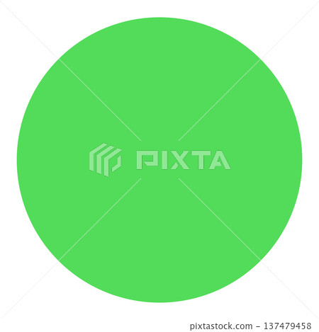 A simple green circle shape that can be used as a background or icon. 137479458