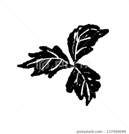 A simple black silhouette of a trefoil leaf A simple black silhouette of a trefoil leaf 137480099