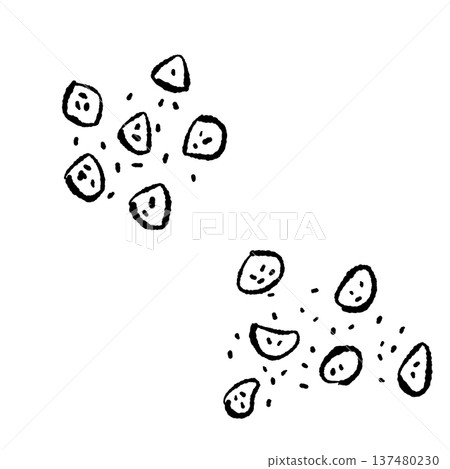 切片辣椒的單色剪影 切片辣椒的單色剪影 137480230
