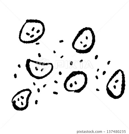 散落的辣椒片單色插圖 137480235