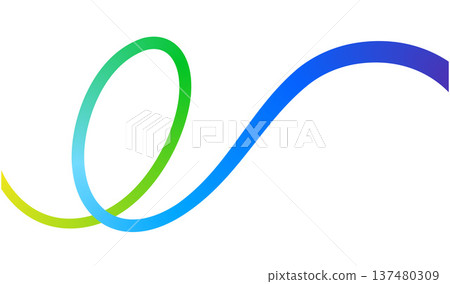 Abstract curved path colorful flowing line with smooth gradient on white background. Abstract curved path colorful flowing line with smooth gradient on white background. 137480309