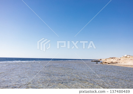 Azure Coast. Red Sea. Egypt. Beautiful tide on the coast. Azure Coast. Red Sea. Egypt. Beautiful tide on the coast. 137480489