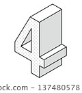 數字“4”的簡單圖標 137480578